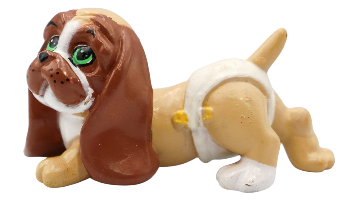 1991 Magic Diaper Babies Pets Galoob Basset Hound Dog Figurine Assorted
