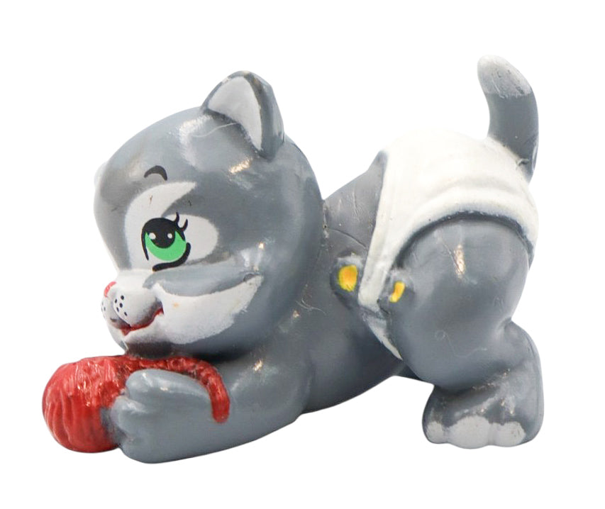 1991 Galoob Magic Diaper Pets Grey Kitten with Yarn Ball PVC Figure Assorted