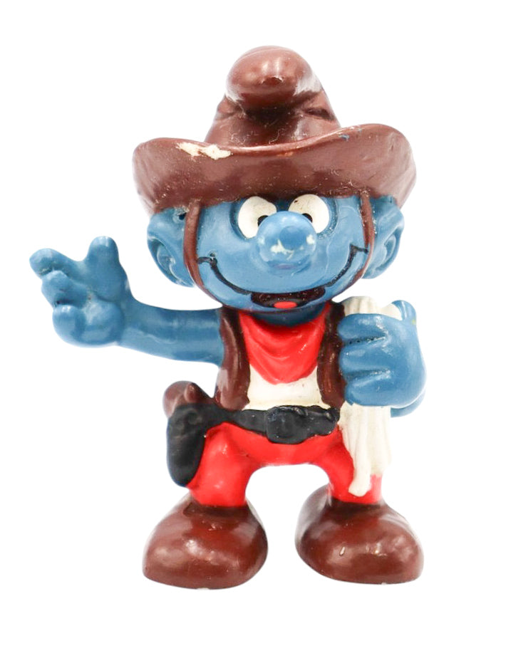 1981 Schleich 20122 Cowboy Smurf Figurine