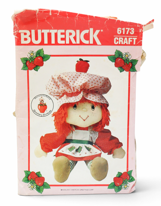 1981 Butterick 6173 Craft Strawberry Shortcake 21" Rag Doll Sewing Pattern