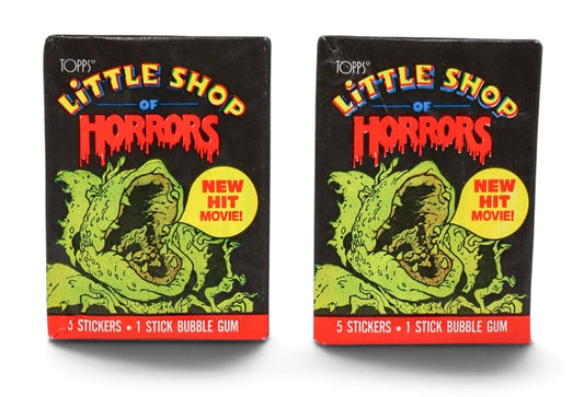 1986 Topps Little Shop of Horrors Unopened Vintage Wax Pack 5 Stickers & Gum x2