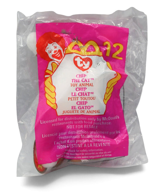 1999 McDonald's Ty Teenie Beanie Baby #12 Chip the Cat - Factory Sealed
