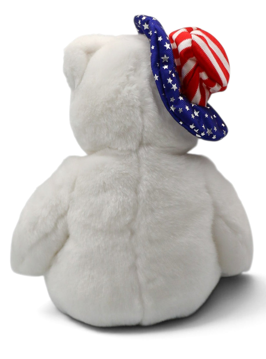 2005 Ty Beanie Baby Benjamin the Patriotic White Bear Plush
