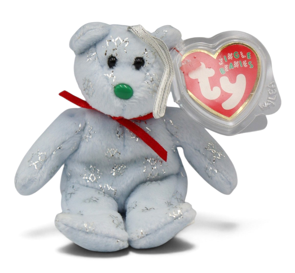 2003 Ty Jingle Beanies Flaky the Bear Plush Christmas Ornament
