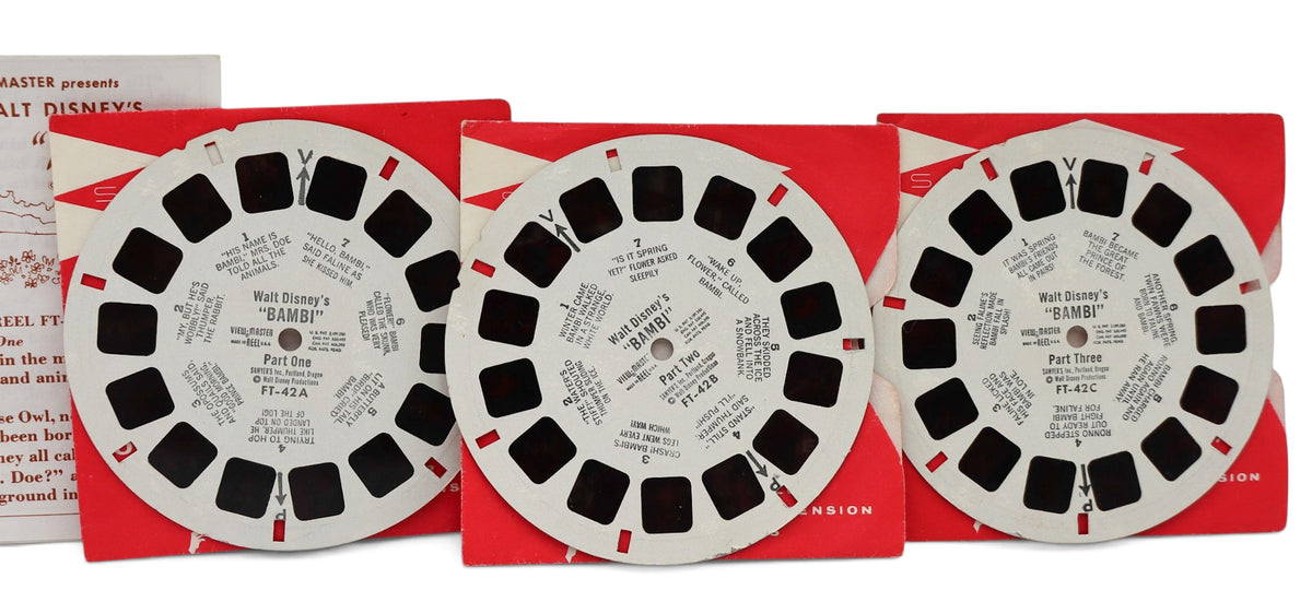 1956 Vintage View-Master Walt Disney's Bambi 3-Reel Packet Set B400 FT-42