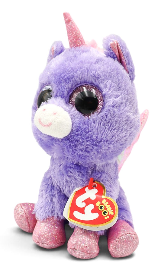 2017 Ty Beanie Boos Athena Purple Winged Unicorn Plush