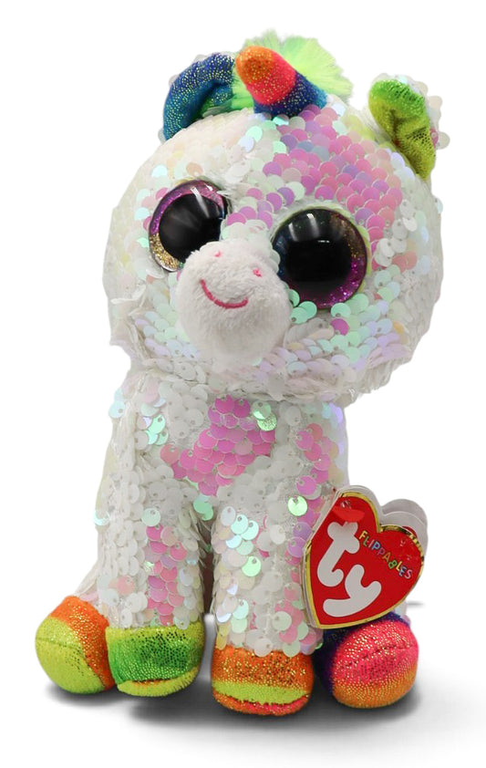 2019 Ty Flippables Pixy White Unicorn Color Shifting Sequin Plush