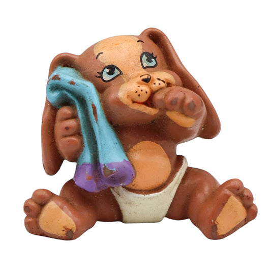 1991 Magic Diaper Babies Pets Brown Puppy With Blanket