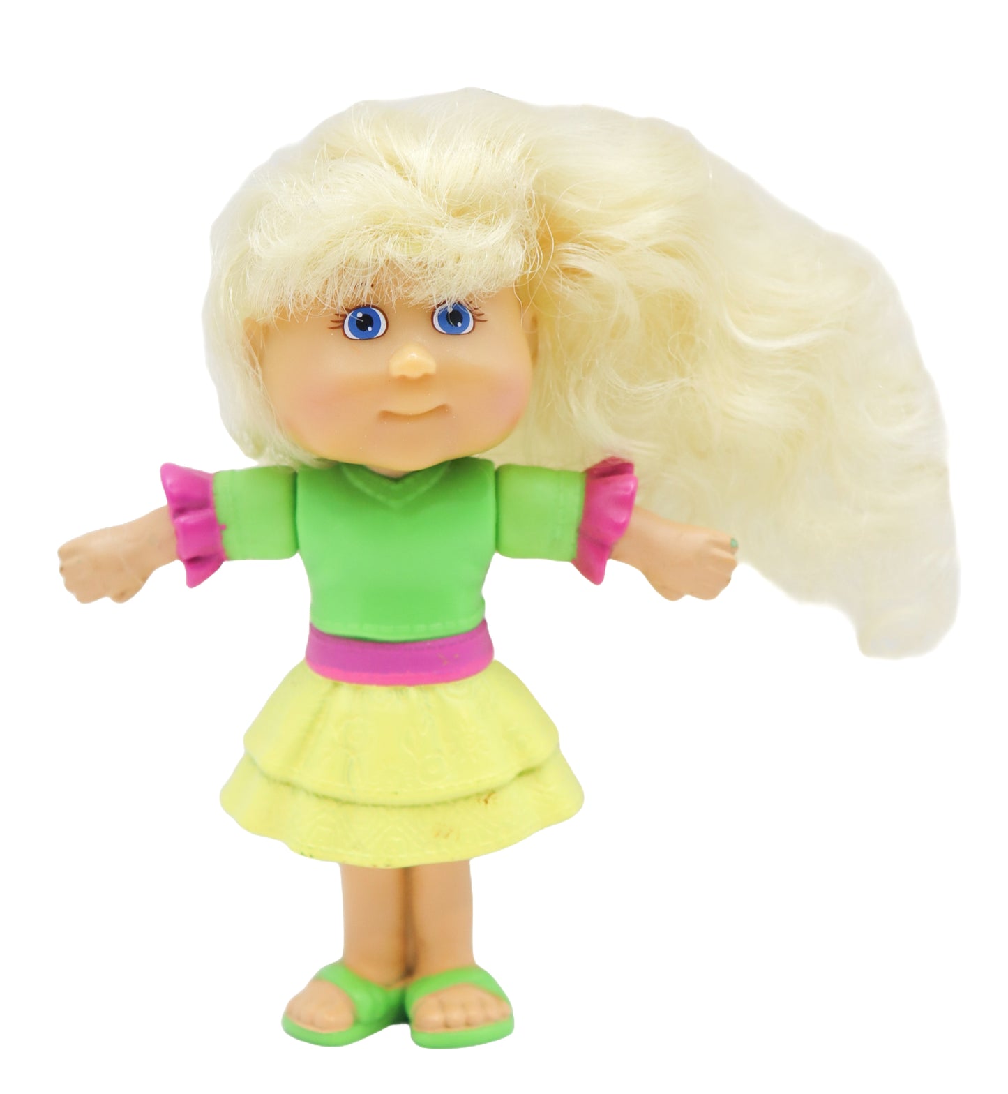 2008 Burger King Cabbage Patch Kid Blonde Green & Yellow Dress