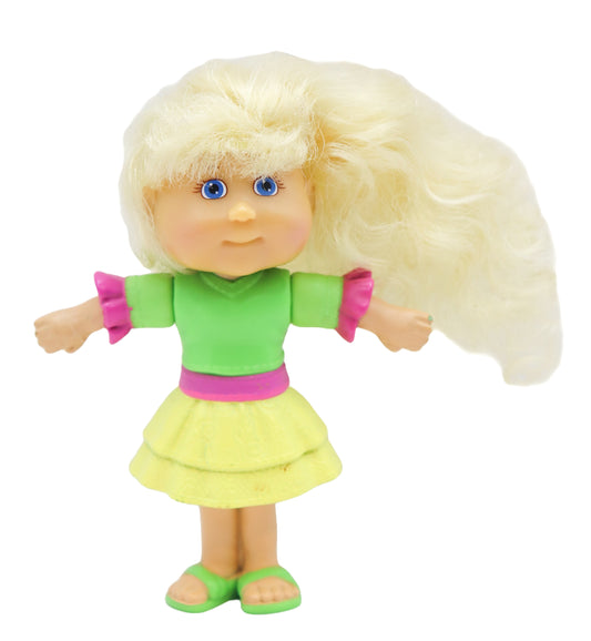 2008 Burger King Cabbage Patch Kid Blonde Green & Yellow Dress