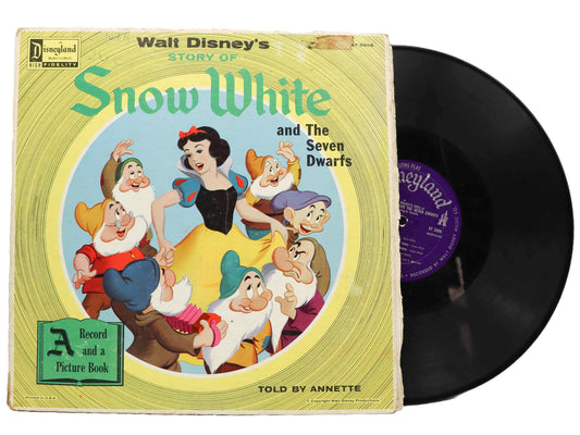 1957 Walt Disney's Story Of Snow White And The Seven Dwarfs Vinyl Record And Book