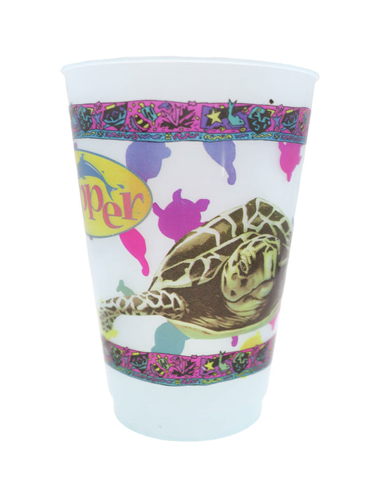 1990s Flipper the Dolphin, Sea Turtle plastic cup