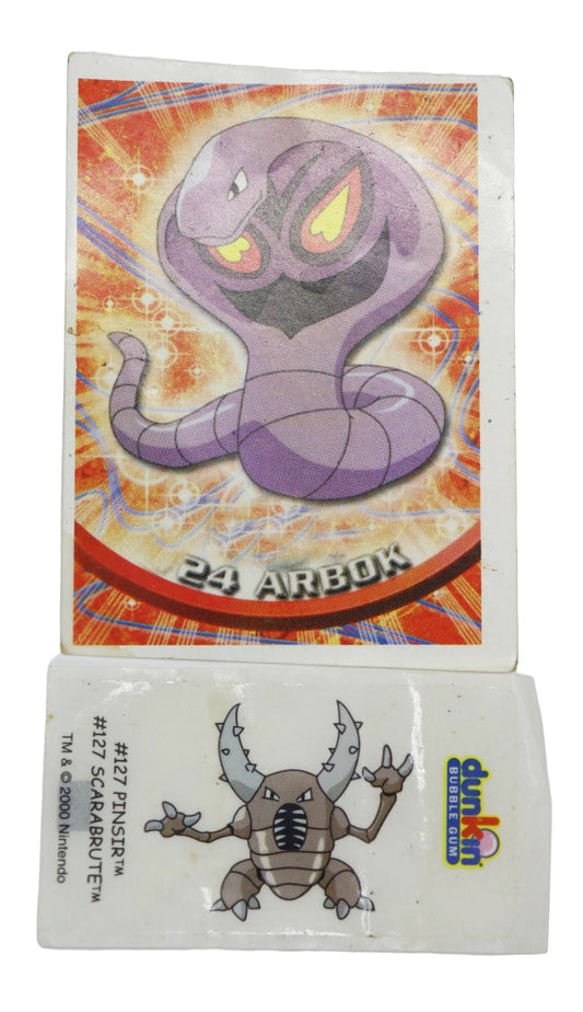 1990s Pokemon Arbok Sticker and Pinsir Temporary Tattoo