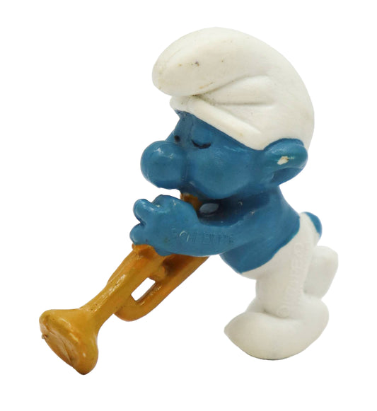 1980s Schleich Smurfs Trumpet Smurf Figure