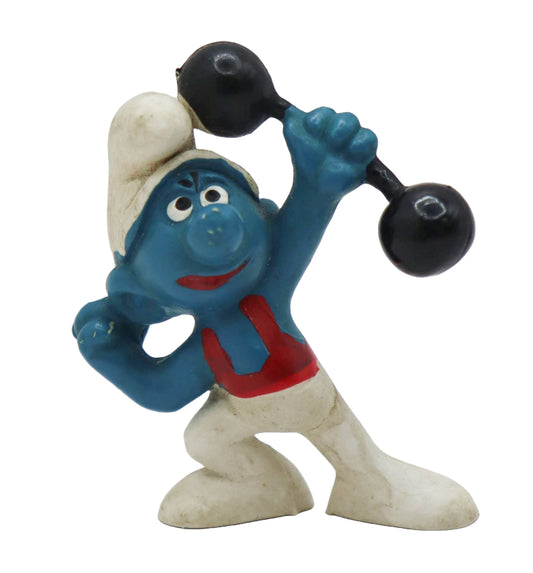 1972 Schleich Smurfs Barbell Smurf Figure