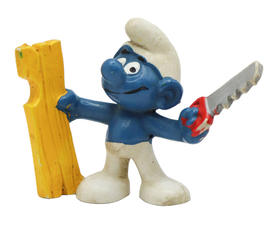1979 Schleich Smurfs Carpenter Smurf Figure