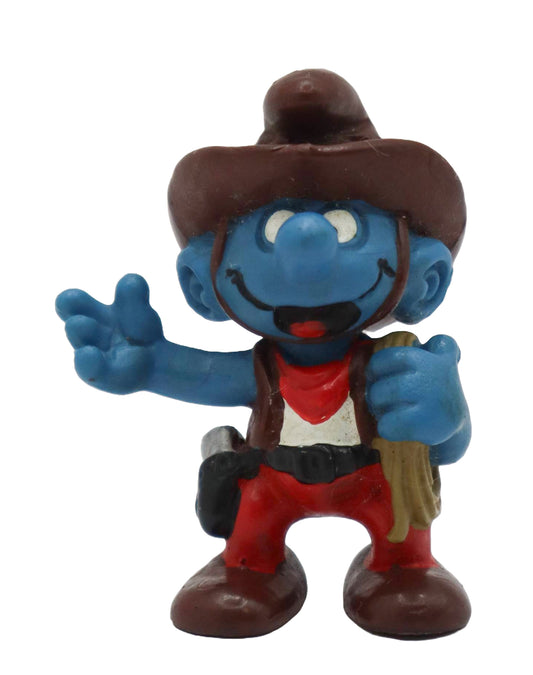 1981 Schleich Smurfs Cowboy Smurf Figure