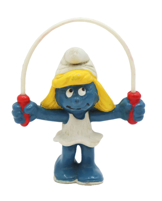 1983 Schleich Smurfs Jump Rope Smurfette Figure