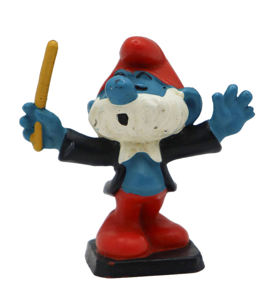 1977 Schleich Smurfs Papa Smurf Conductor Figure