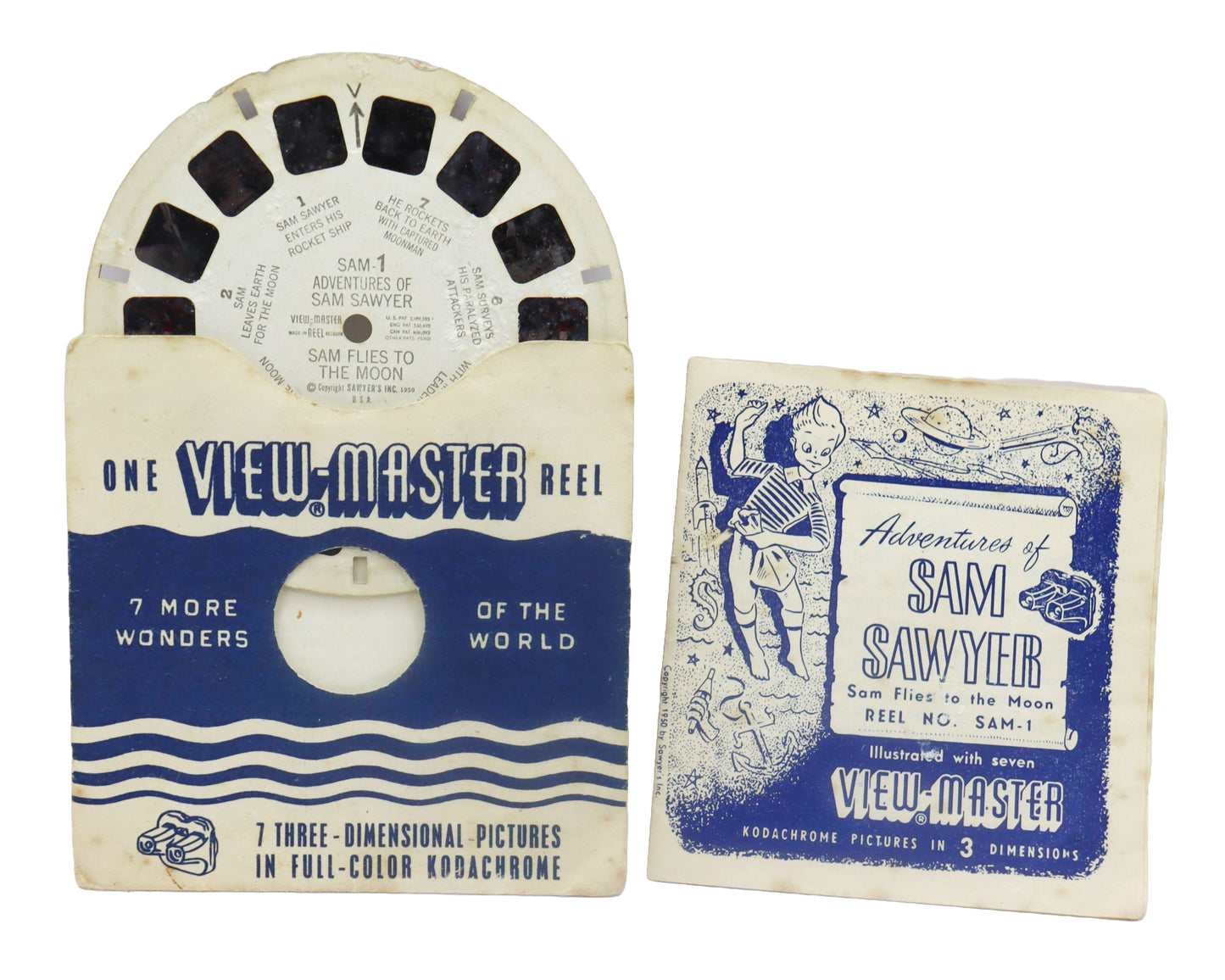 1951 View Master Adventures Of Sam Sawyer - Sam Flies To The Moon Reel