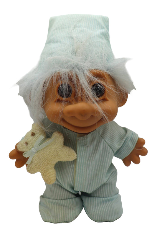 1990s Russ Troll Bedtime Blue Pajamas 8"