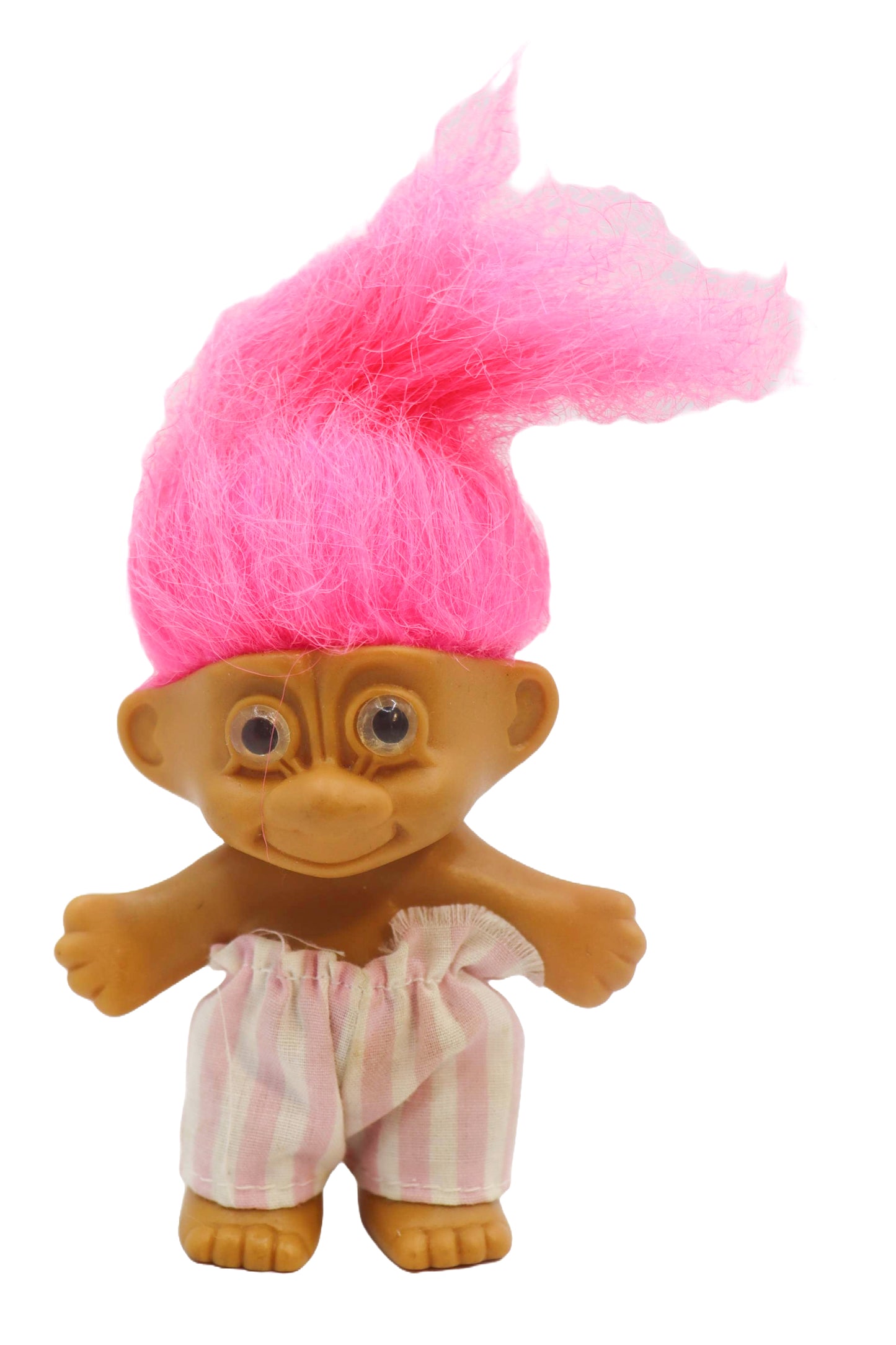 Vintage Russ Pink Hair Pink & White Stripes Shorts Troll