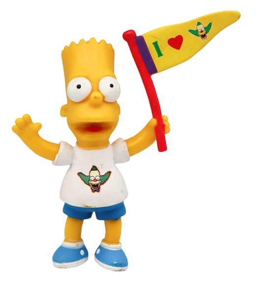 The Simpsons Bart Simpson With I Love Krusty Flag Figure