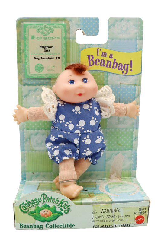 1998 Mattel Cabbage Patch Kids Mini Paw Print Outfit Bean Bag Collectable