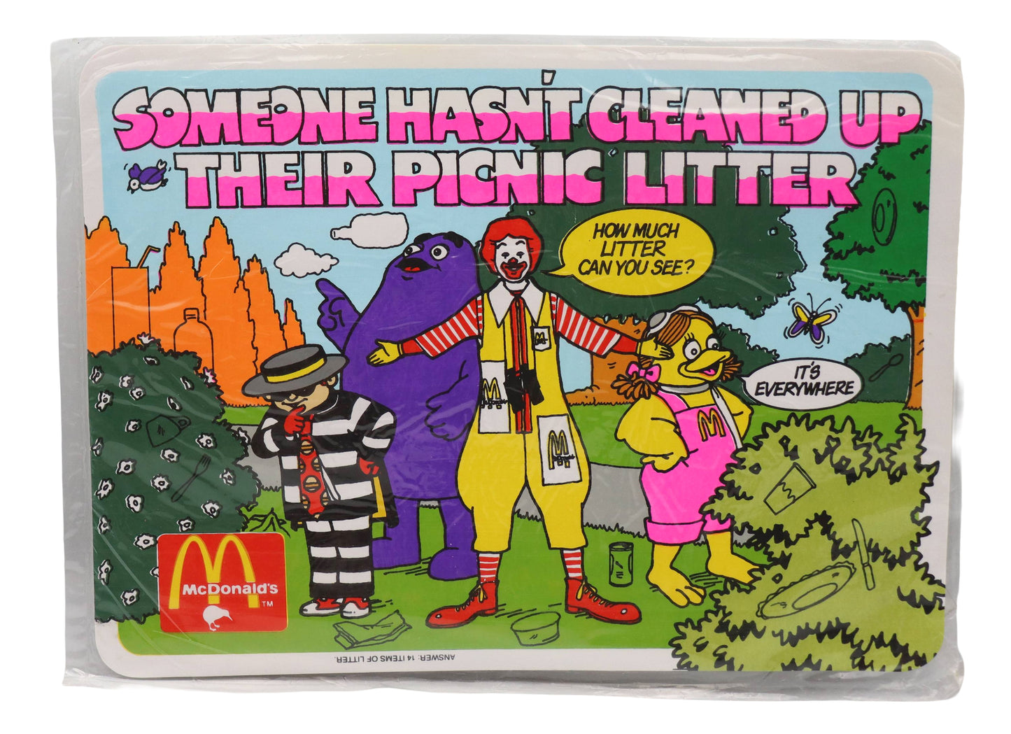 Vintage McDonald's Vinyl Placemat