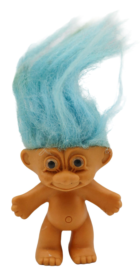 1990s Russ Berrie Blue Hair Troll