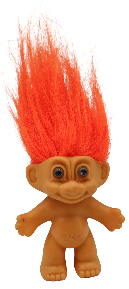 1990s Russ Berrie Orange Hair Troll