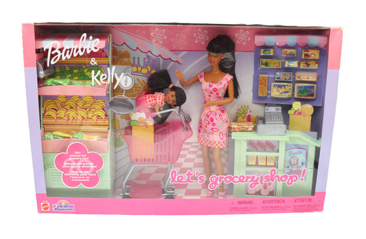 2002 Mattel Barbie And Kelly Let's Grocery Shop! AA