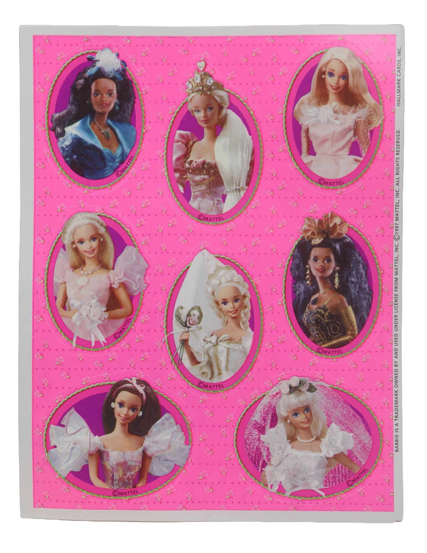 1997 Mattel Barbie Pink Stickers