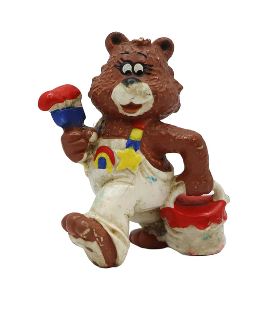 1981 Wallace Berrie Rainbow Kids Painter Bear PVC