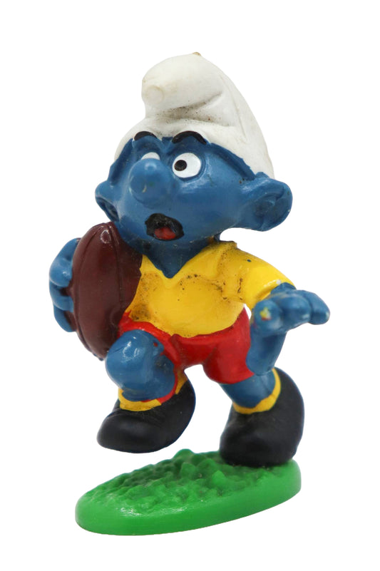 1980 Schleich Smurfs Rugby Smurf Figure