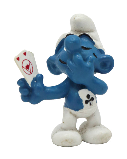 1978 Schleich Smurfs Card Player Smurf Figure
