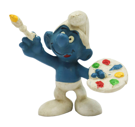 1978 Schleich Smurfs Painter Smurf Figure