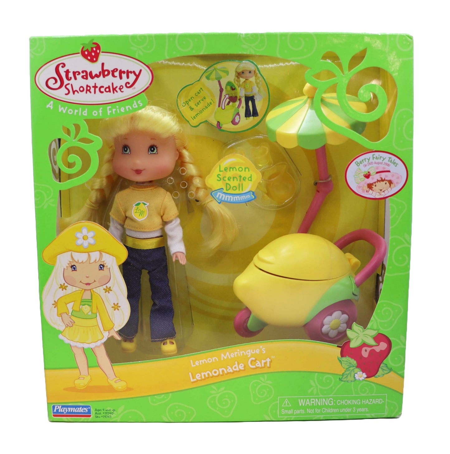 2006 Playmates Strawberry Shortcake A World Of Friends Lemon Meringue's Lemonade Cart