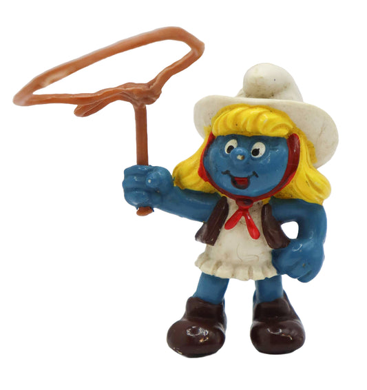 1981 Schleich Smurfs Cowgirl Smurfette Figure