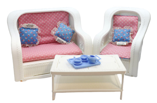 1983 Mattel Barbie Dream Cottage Wicker Furniture Set