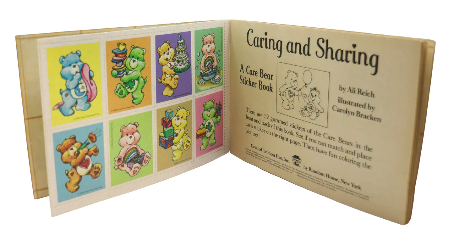 1980s Care Bears Caring And Sharing Care Bear Sticker Book