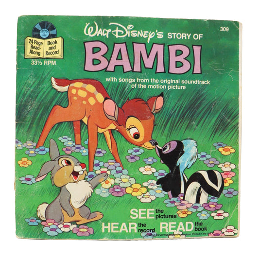 1977 Walt Disney's Story Of Bambi Read Along Record And Book