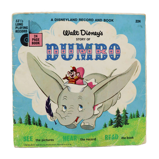 1977 Walt Disney's Story Of Dumbo Read Along Record And Book