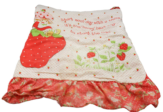 1980s Strawberry Shortcake Ruffled Square Pillow Case #2