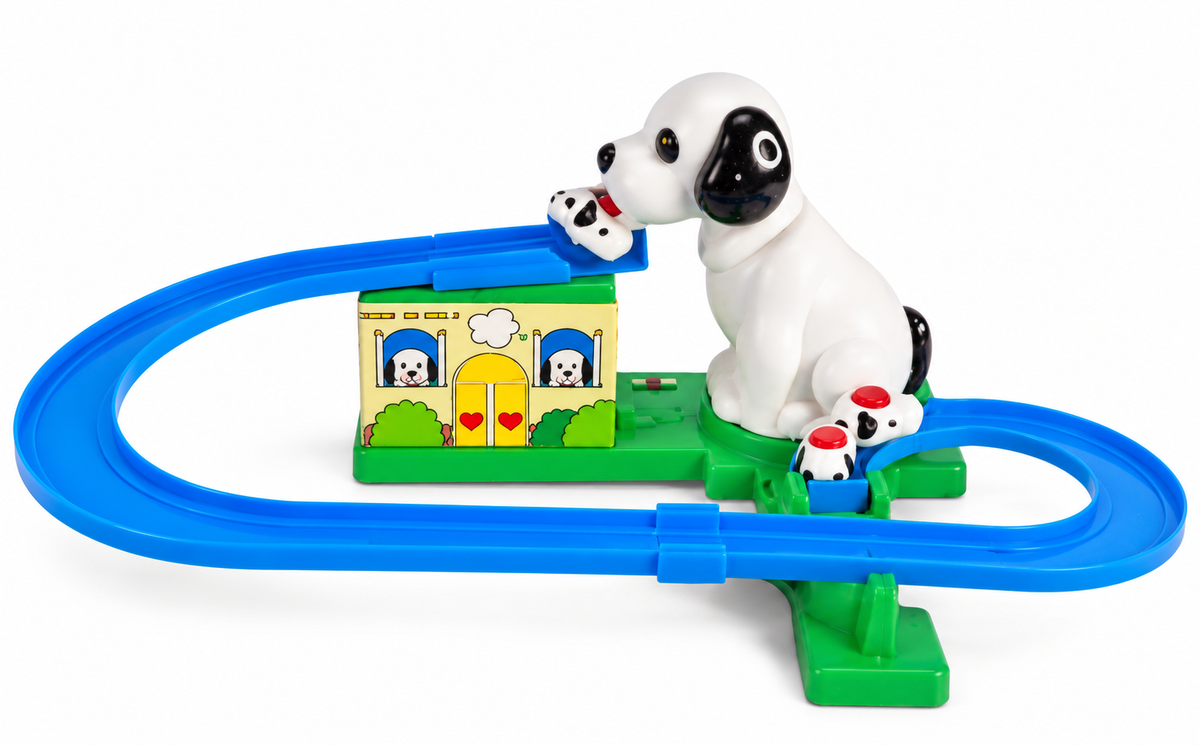 1970s Blue Box Puppy go round